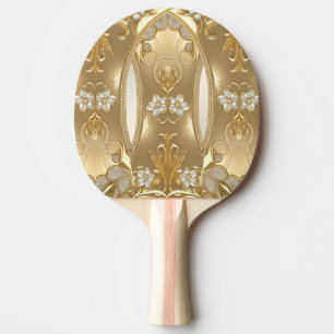 Gold Verzierte Pingpong Paddle Tischtennis Schläger