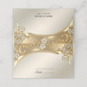 Gold Verzierte Platzkarte (Außenseite Aufgefaltet)