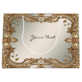 Gold Verzierte Rahmen-Geschenktasche Große Geschenktüte (Vorderseite)
