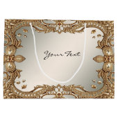 Gold Verzierte Rahmen-Geschenktasche Große Geschenktüte (Rückseite)