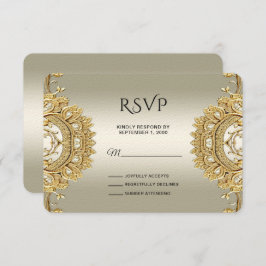 Gold Verzierte RSVP-Karte RSVP Karte