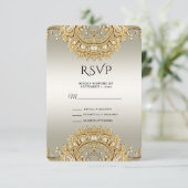 Gold Verzierte RSVP-Karte RSVP Karte (Stehend Vorderseite)