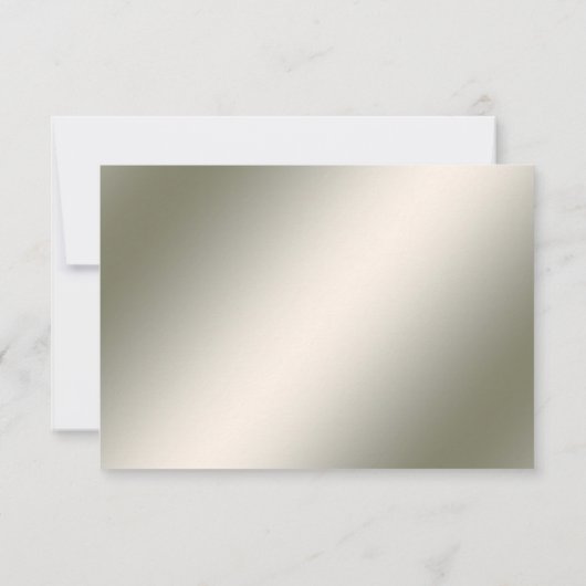 Gold Verzierte weiße Blütenkarte RSVP Karte (Rückseite)