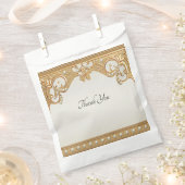 Gold Verzierte Weiße Perlen Fingerhut Geschenktütchen (Ausgeschnitten)