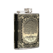 Gold Verzierter Baum des alten Rustikums Flachmann (Rechts)