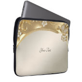 Gold Verzierter floraler Laptop-Sleeve Laptopschutzhülle (Vorne Rechts)