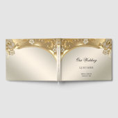 Gold Verziertes Blumengazbuch Gästebuch (Voll)