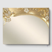 Gold Verziertes Blumengazbuch Gästebuch (Rückseite)