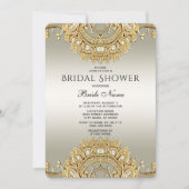 Gold Verziertes Brautparty Einladung (Vorderseite)