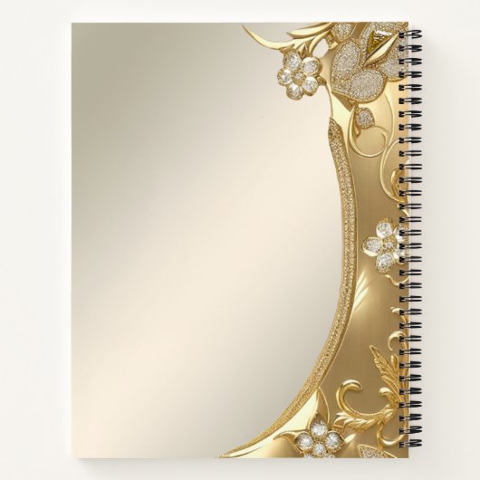 Gold Verziertes Floral-Notebook Notizblock (Rückseite)