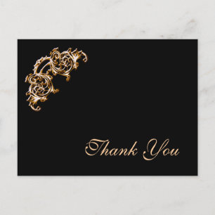 GOLD Verziertes Foto Vielen Dank für Ihre Kartenvo Postkarte