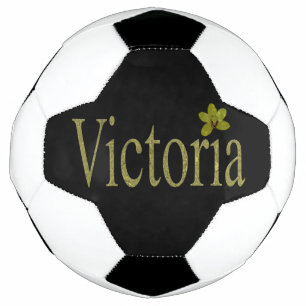Gold-Victoria-Name aus goldenen Orchideen, Fußball