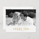 Gold Vielen Dank für Ihre Hochzeit Custom Foto Pos Postkarte (Vorne/Hinten)