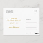 Gold Vielen Dank für Ihre Hochzeit Custom Foto Pos Postkarte (Rückseite)