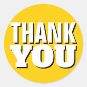 Gold Vielen Dank Runder Aufkleber (Vorderseite)