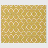 Gold-Vierblatt-Muster Geschenkpapier (Flach)