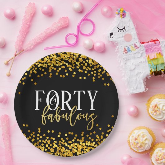 Gold vierzig und fabelhafter pappteller (Party)