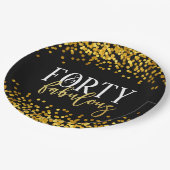 Gold vierzig und fabelhafter pappteller (Schrägansicht)