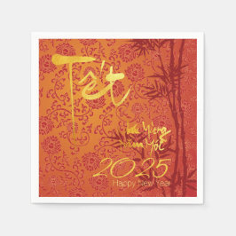 Gold Vietnamesisch Têt custom Year dekoriert PN Serviette