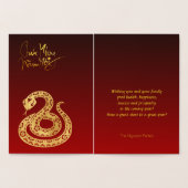 Gold vietnamesische Schlange Neujahr 2025 RFC Folienkarte (Innenseite)