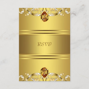 Gold Viktorianische Blume Gold 50 Jahre UAWG RSVP Karte