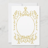 Gold Viktorianische klassische Blumenrahmen Hochze Einladung (Rückseite)