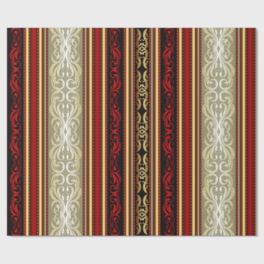 Gold, Viktorianische Streifenummantelungspapier au Geschenkpapier (Flach)