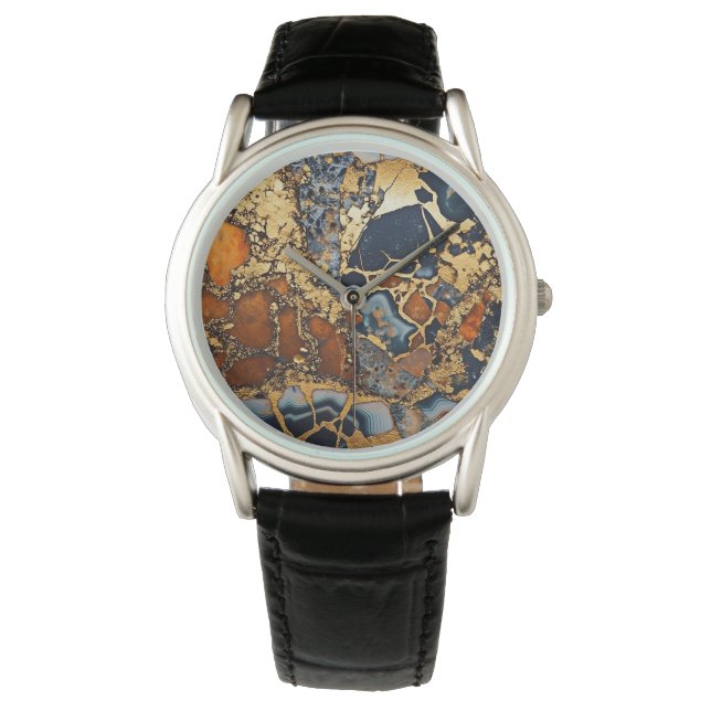 Gold Vin Agate Watch Armbanduhr (Vorderseite)