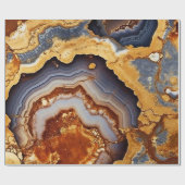 Gold Vin Agate Wrapping Paper Geschenkpapier (Flach)