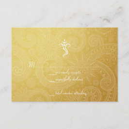 Gold Vinayaka Wedding RSVP Cards