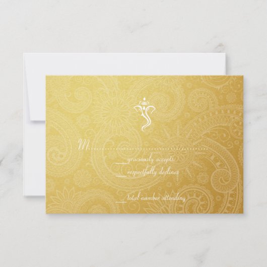Gold Vinayaka Wedding RSVP Cards (Vorderseite)