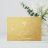 Gold Vinayaka Wedding RSVP Cards Karte (Stehend Vorderseite)