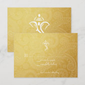 Gold Vinayaka Wedding RSVP Cards Karte (Vorne/Hinten)