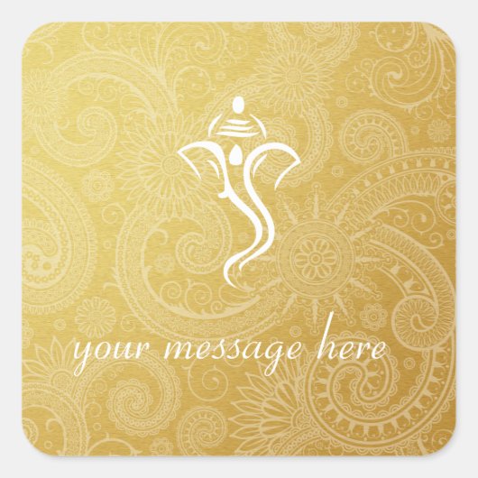 Gold Vinayaka Wedding Stickers (Vorderseite)