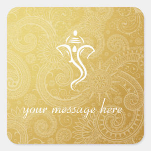 Gold Vinayaka Wedding Stickers