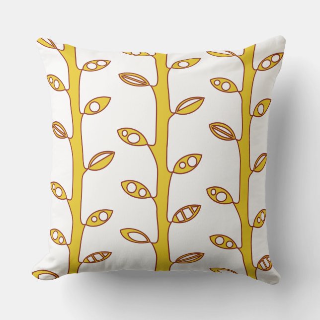 Gold VINES Retro DESIGN Kissen (Vorderseite)