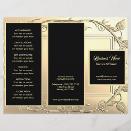 Gold Vines und Black Menu & Pricing Flyer