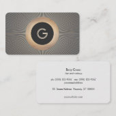 Gold Vintag Art Deco Glamour Chic Monogram Visitenkarte (Vorne/Hinten)