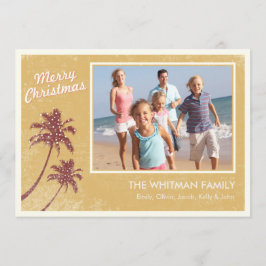 Gold Vintag Beach Foto Weihnachtskarten Feiertagskarte