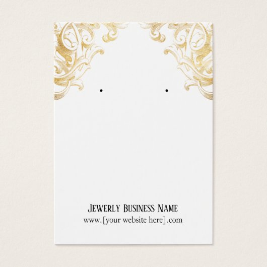 Gold Vintag Earring Business Cards (Vorderseite)