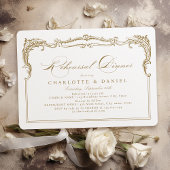 Gold Vintag Frame Classic Script Probe Dinner Einladung