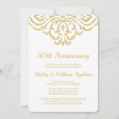 Gold Vintag Glam Elegant 50. Hochzeitstag Einladung (Vorderseite)