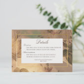 Gold Vintag Glam Floral Moderne Details Begleitkarte (Stehend Vorderseite)