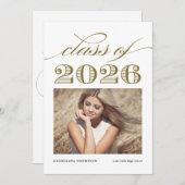 Gold-Vintag-Klasse des Foto-Abschlusses 2024 Einladung (Vorne/Hinten)
