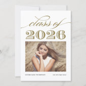 Gold-Vintag-Klasse des Foto-Abschlusses 2025 Einladung (Vorderseite)