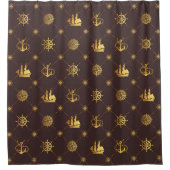 Gold Vintag Sailor Duschvorhang (Vorderseite)