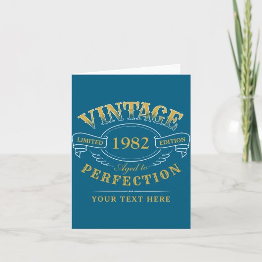 Gold Vintage Aged To Perfection Funny Birthday Karte (Vorderseite)