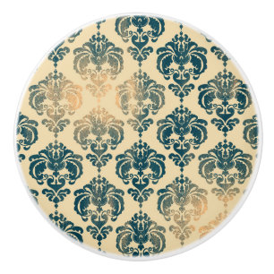 Gold & Vintage Blau Rustikal Moderner Glamour Dama Keramikknauf