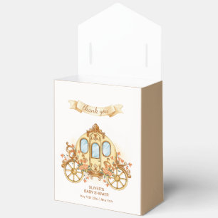 Gold Vintage Blumen Prinz Kutsche Baby Shower Geschenkschachtel
