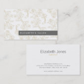 Gold Vintage Blumenmuster-Visitenkarte Visitenkarte (Vorne/Hinten)